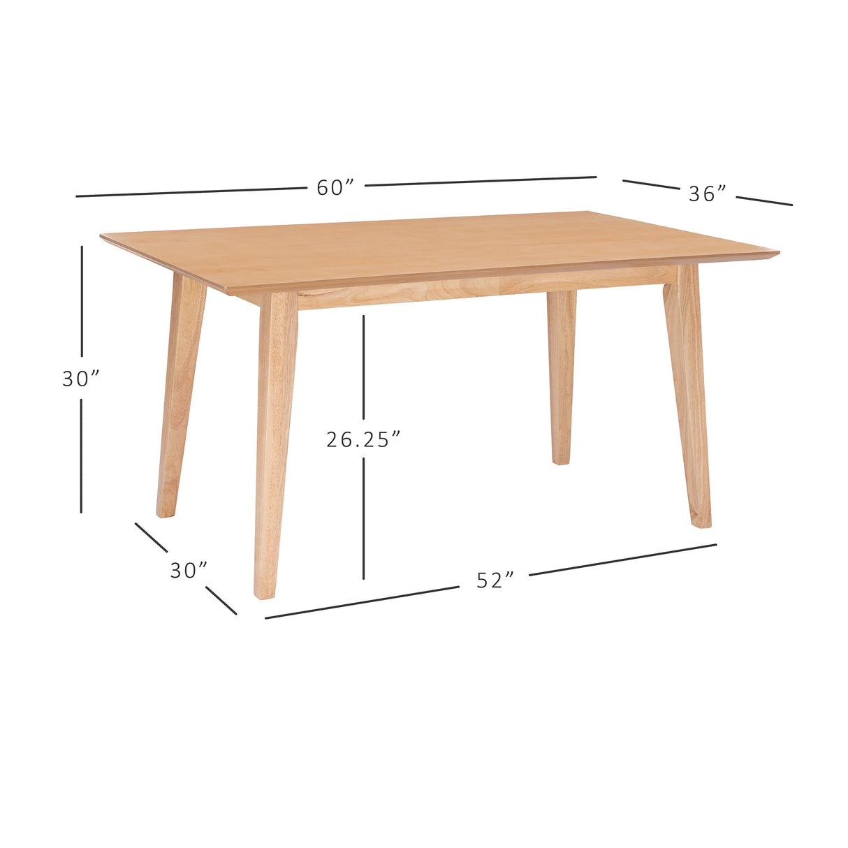 Modern Natural Wood Syracuse Dining, Five Piece Set