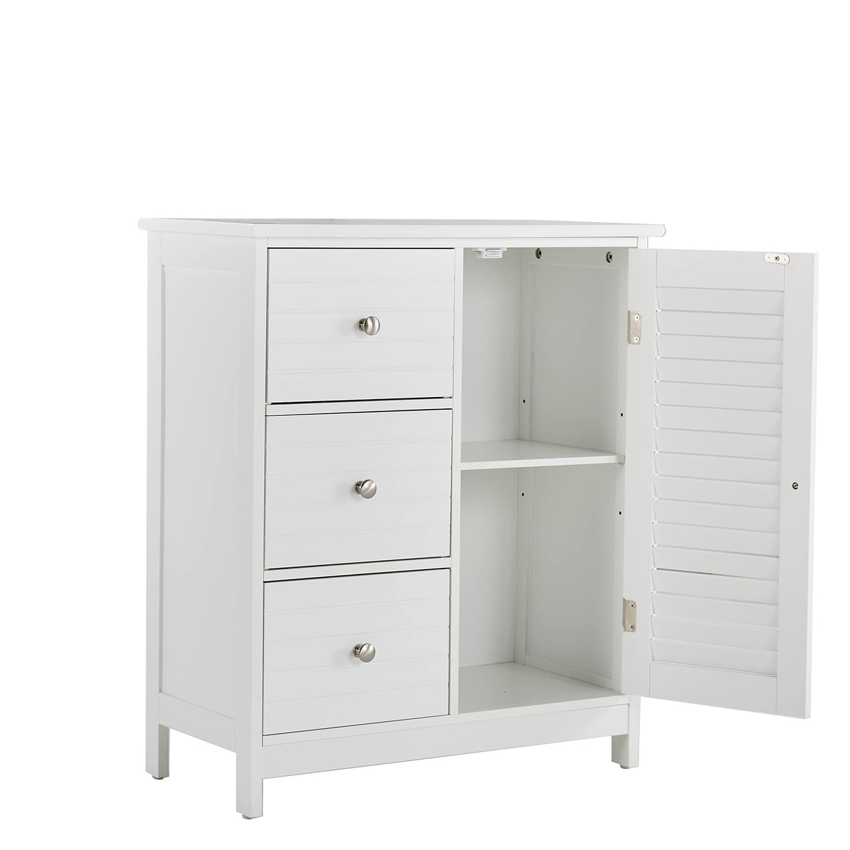 White Bathroom Storage Cabinet with 3 Drawers