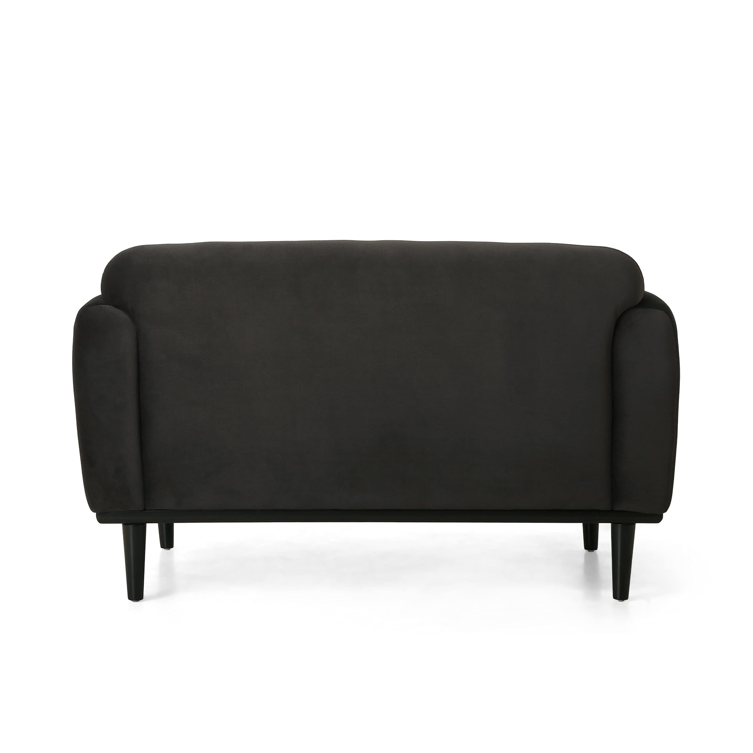 Chaparral Loveseat - Velvet - Dark Gray/Matte Black