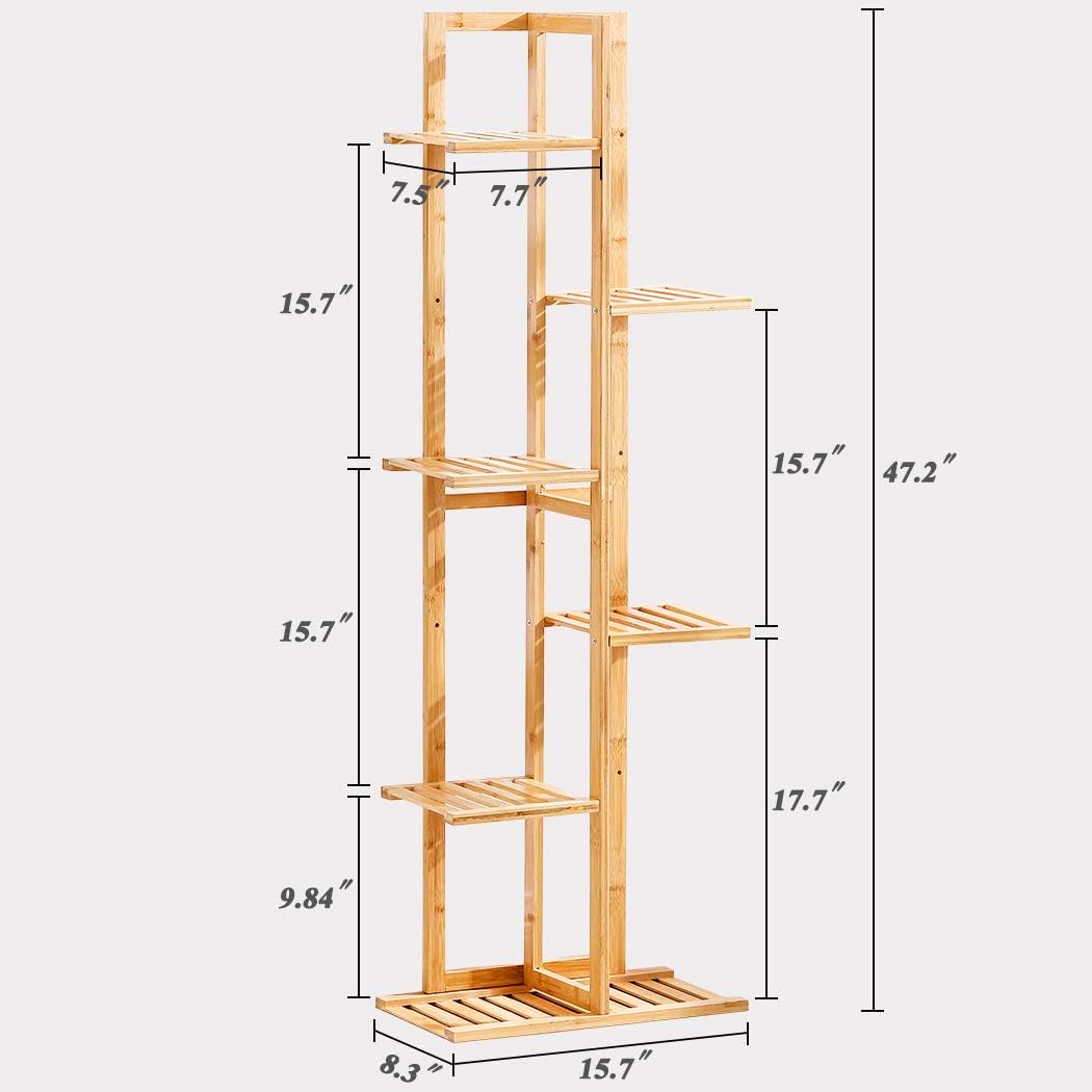 Bamboo 6-Tier Vertical Plant Stand – Space Saving Indoor Flower Rack