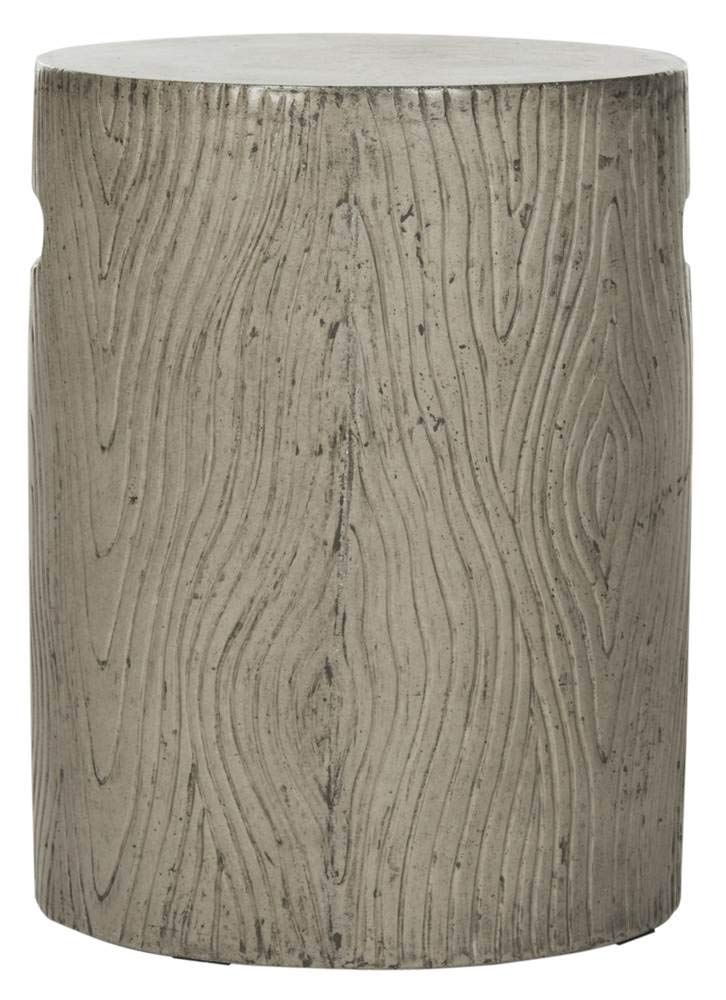 Outdoor Collection Trunk Modern Dark Grey Concrete Round Accent Table