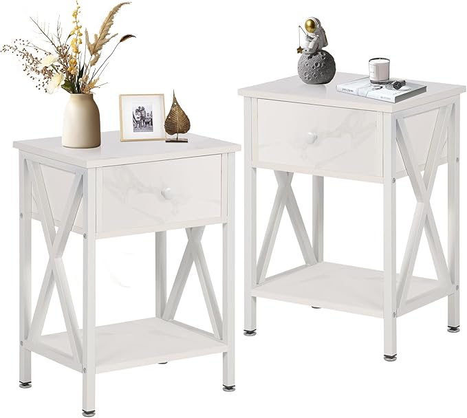 Nightstands Set of 2, Modern Bedside End Tables