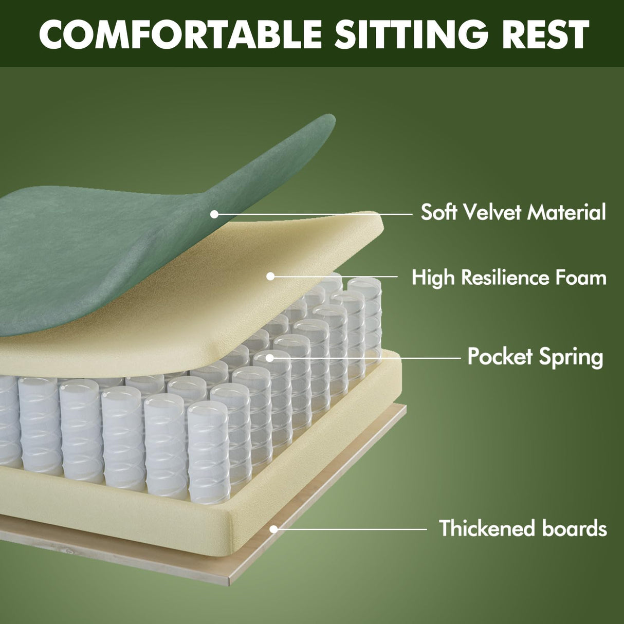 Velvet Gaming Chair with Footrest - Ergonomic High Back Computer Chair with Massage Lumbar Support