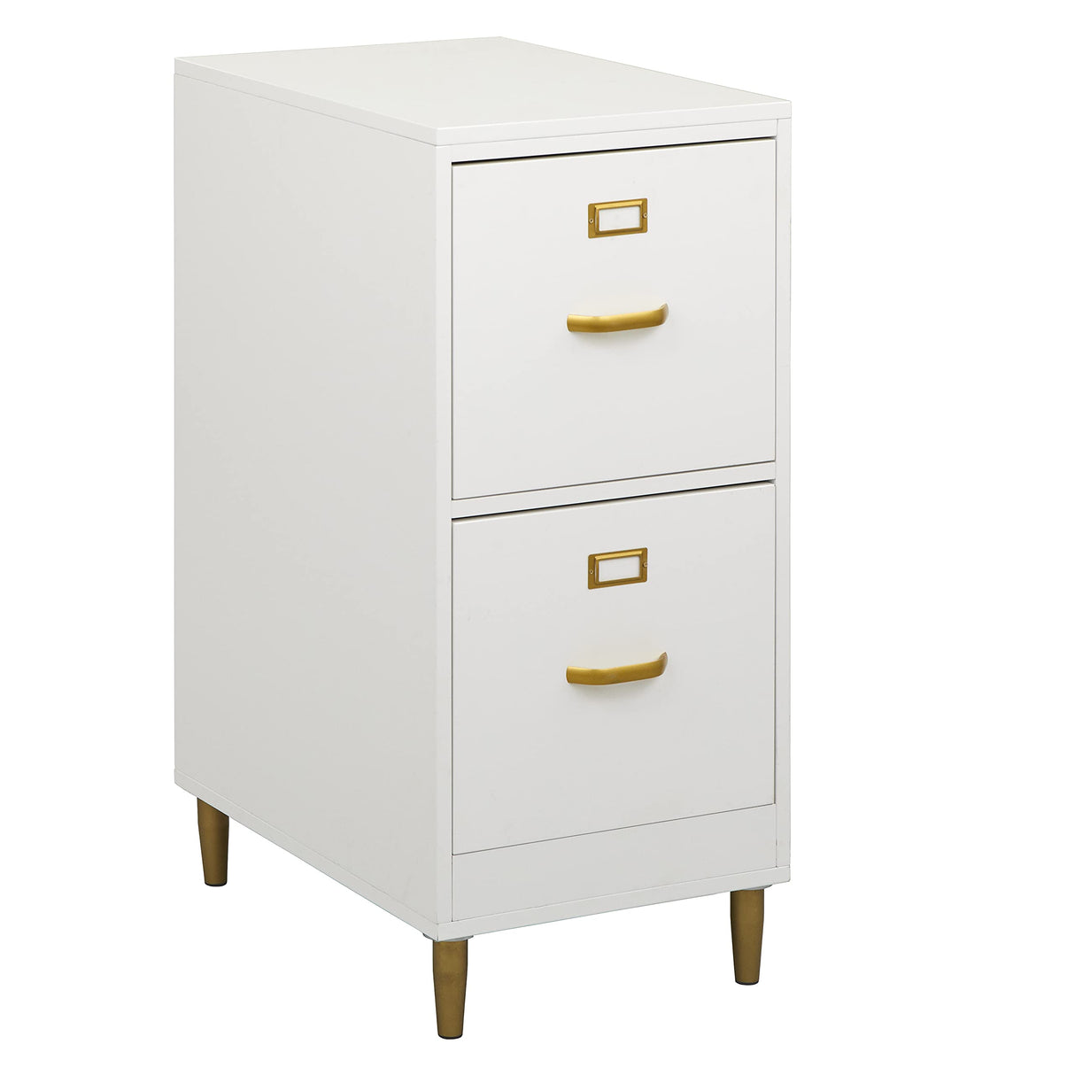 Dixie Mid Century Modern 2-Drawer Home Office Filing Cabinet, White