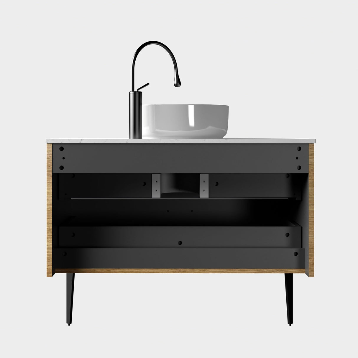 36 Inch Bathroom Vanity with Sink, Modern Striped Bathroom Cabinet