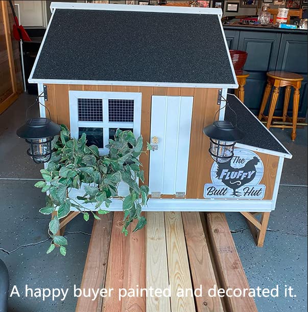 Deluxe Large Wood Chicken Coop Backyard Hen House 4-8 Chickens