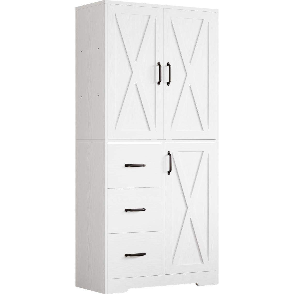 Bookshelves and Bookcases with 3 Doors & Drawers, 67.5 inch Tall Industrial Bookshelf