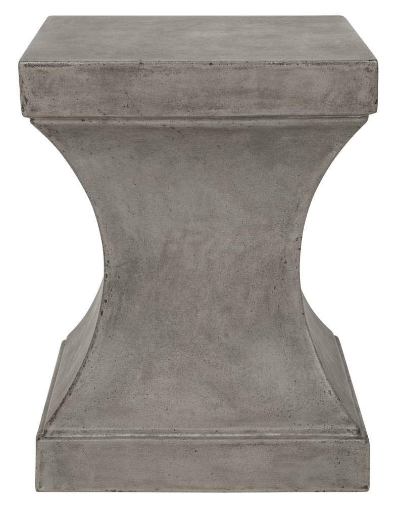 Outdoor Collection Curby Modern Concrete Dark Grey 17.7-inch Accent Table