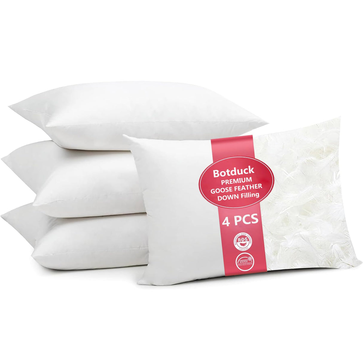 Goose Down Feather Pillows Standard Size Set
