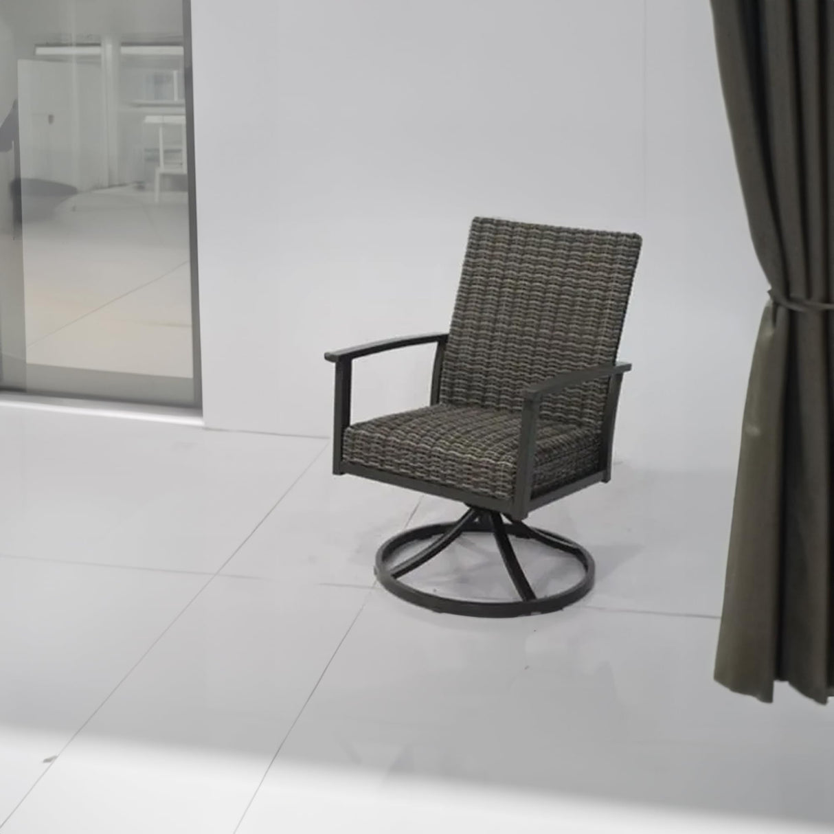 Nantucket All Weather Woven Swivel Rocker Chairs Outdoor Dining