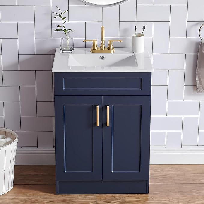 24 Inch Small Blue Bathroom Vanity with Sink