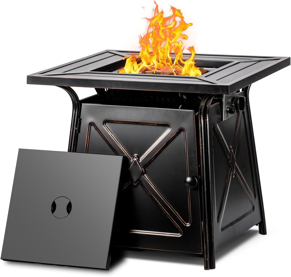 28" Propane Fire Pit Table,Gas Fire Pits Table for Outside,50000 BTU Propane Firepit