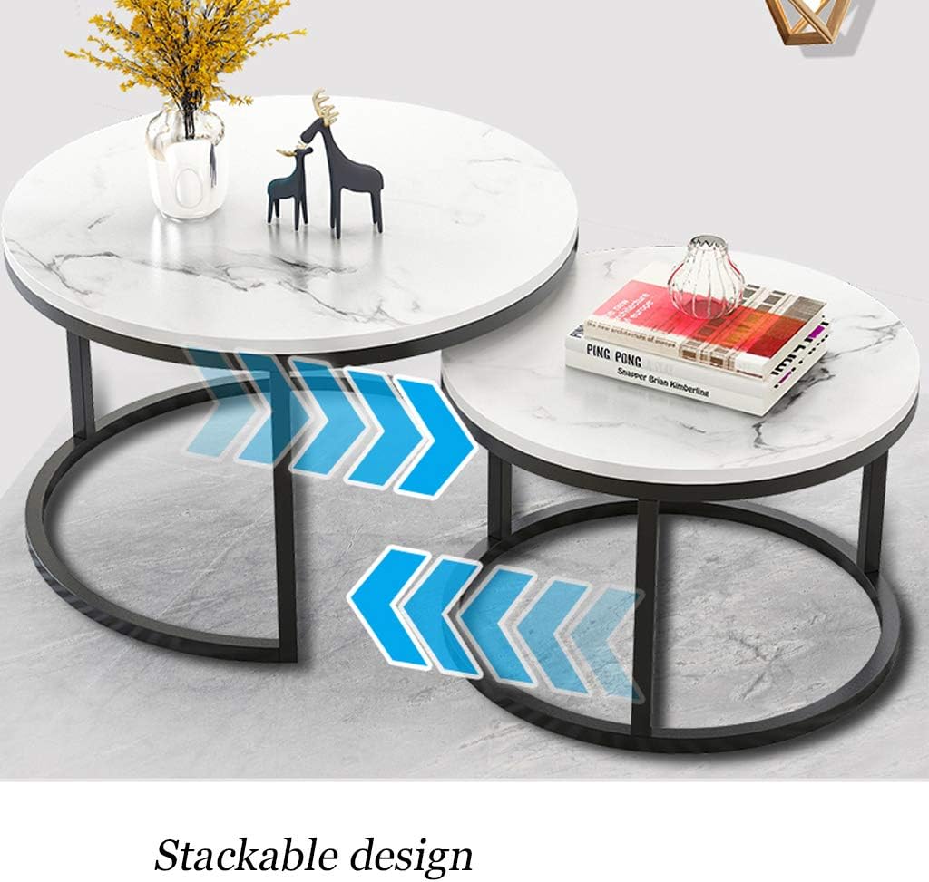 Simple Stackable Coffee Table,Living Room Round Nesting Tables