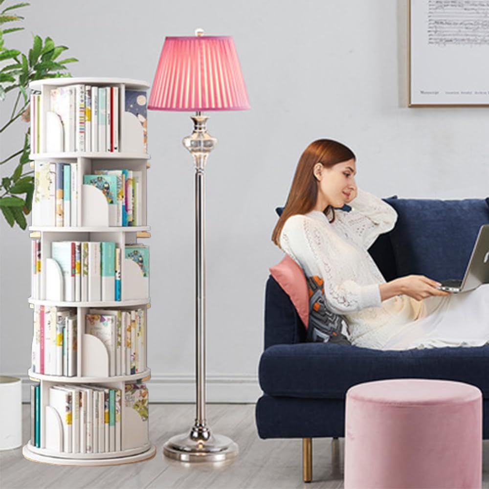 Rotating Bookshelf, Floor Saving Children's Picture Book Shelf, Simple Bookshelf