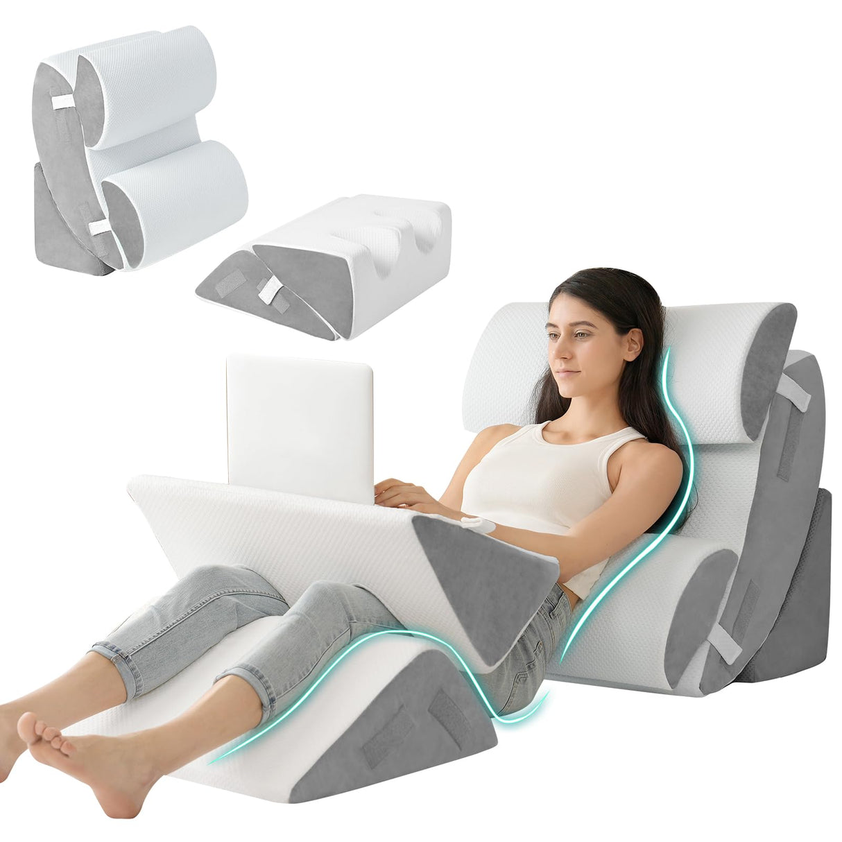 6PCS Orthopedic Bed Wedge Pillow for Sleeping, Adjustable Post Surgery