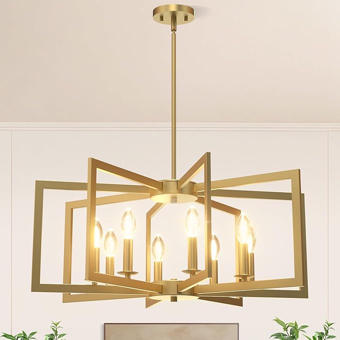 Black Chandelier, 6-Light Farmhouse Chandeliers for Dining Room Lighting Fixtures Hanging