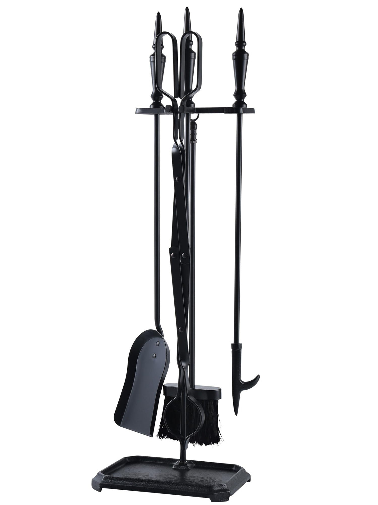 Gothic Fireplace Tools Set, 5-Pieces Indoor Outdoor Sturdy Fire Place Poker Sets