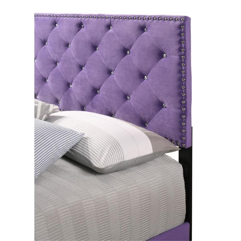 Glory Furniture Full Size Bed with Headboard, Footboard in Velvet