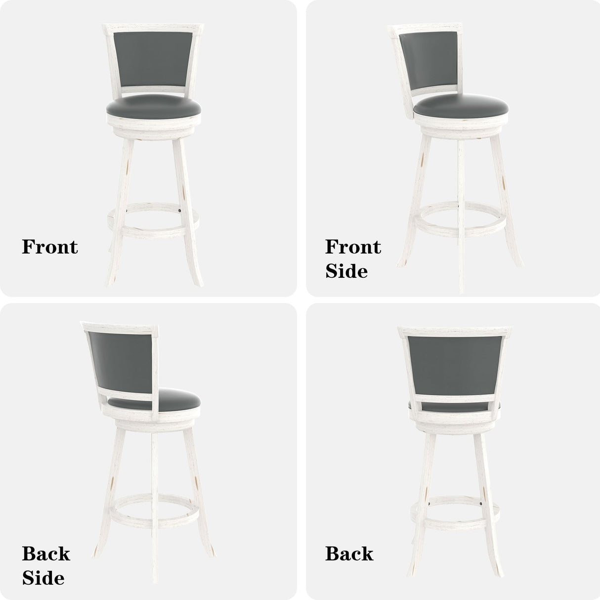 29" Bar Height Swivel Stools, High Back Swivel Bar Stools