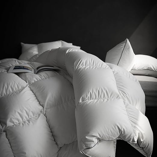 Goose Feathers Down Comforter King Size, Luxury All Season Duvet Insert