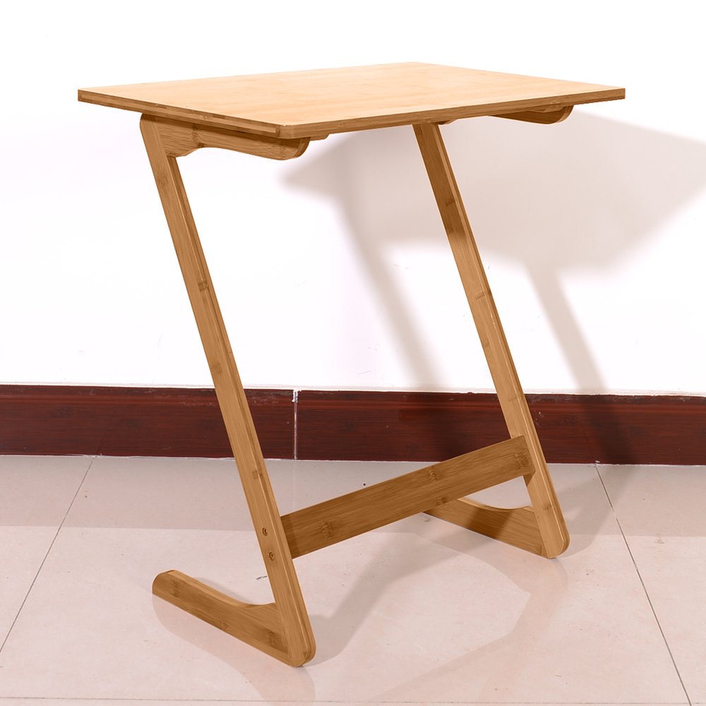 ZenoCraft Z-Shaped Bamboo  Modern TV Tray Table