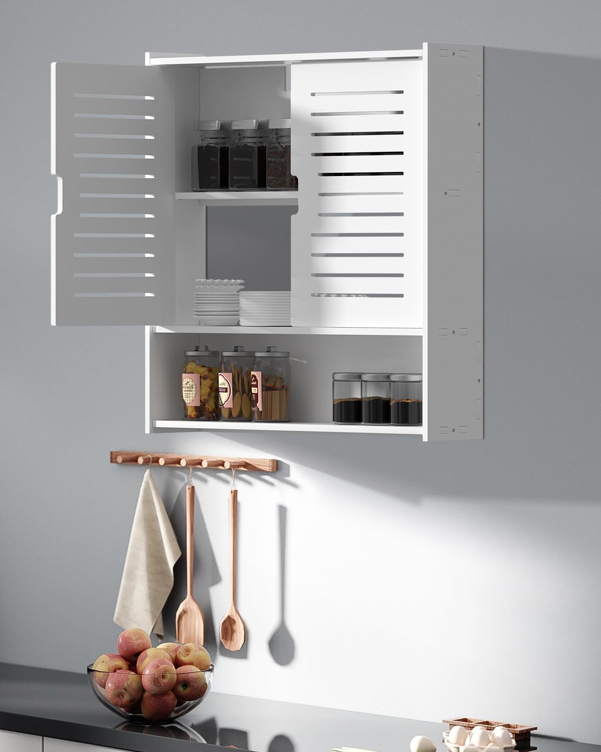 Bathroom Wall Cabinet, Wall Mounted Medicine Cabinet White Over The Toilet Storage