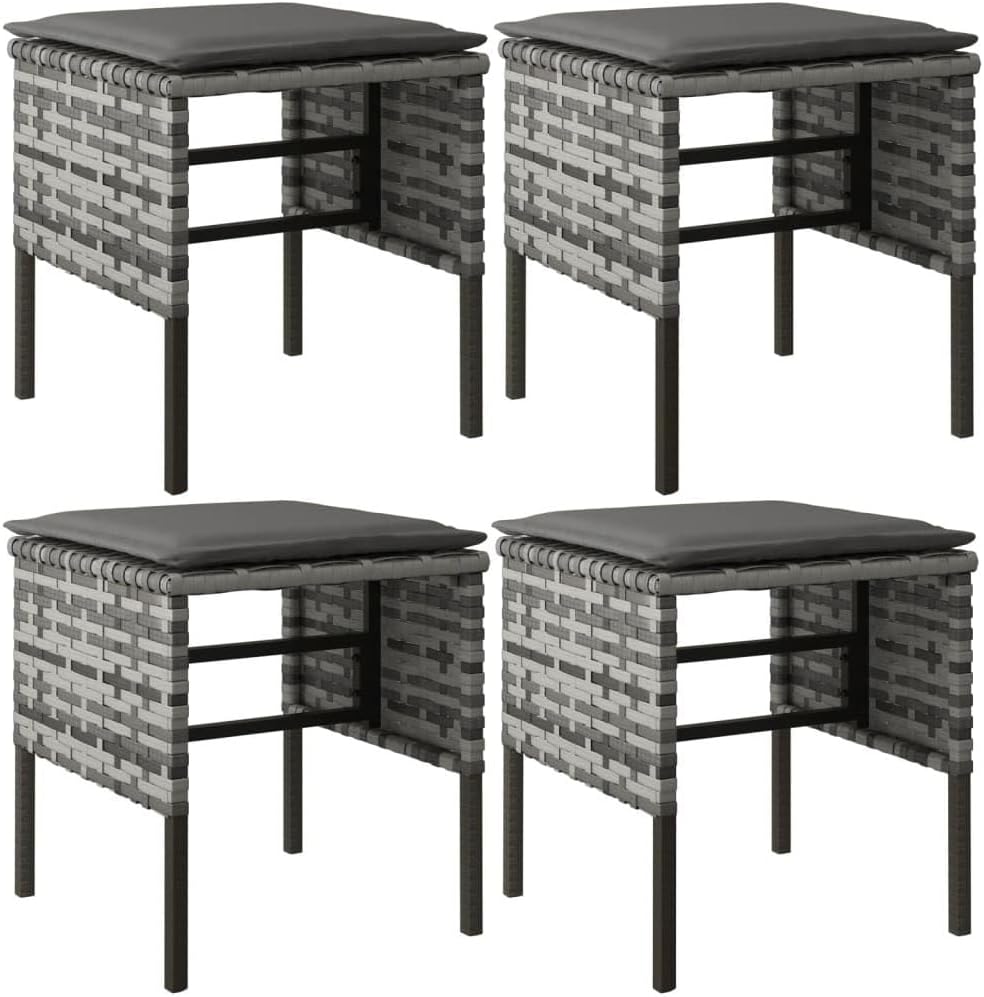 6 Piece Outdoor Dining Set with Cushions, Weather Resistant PE Rattan, Modern Design