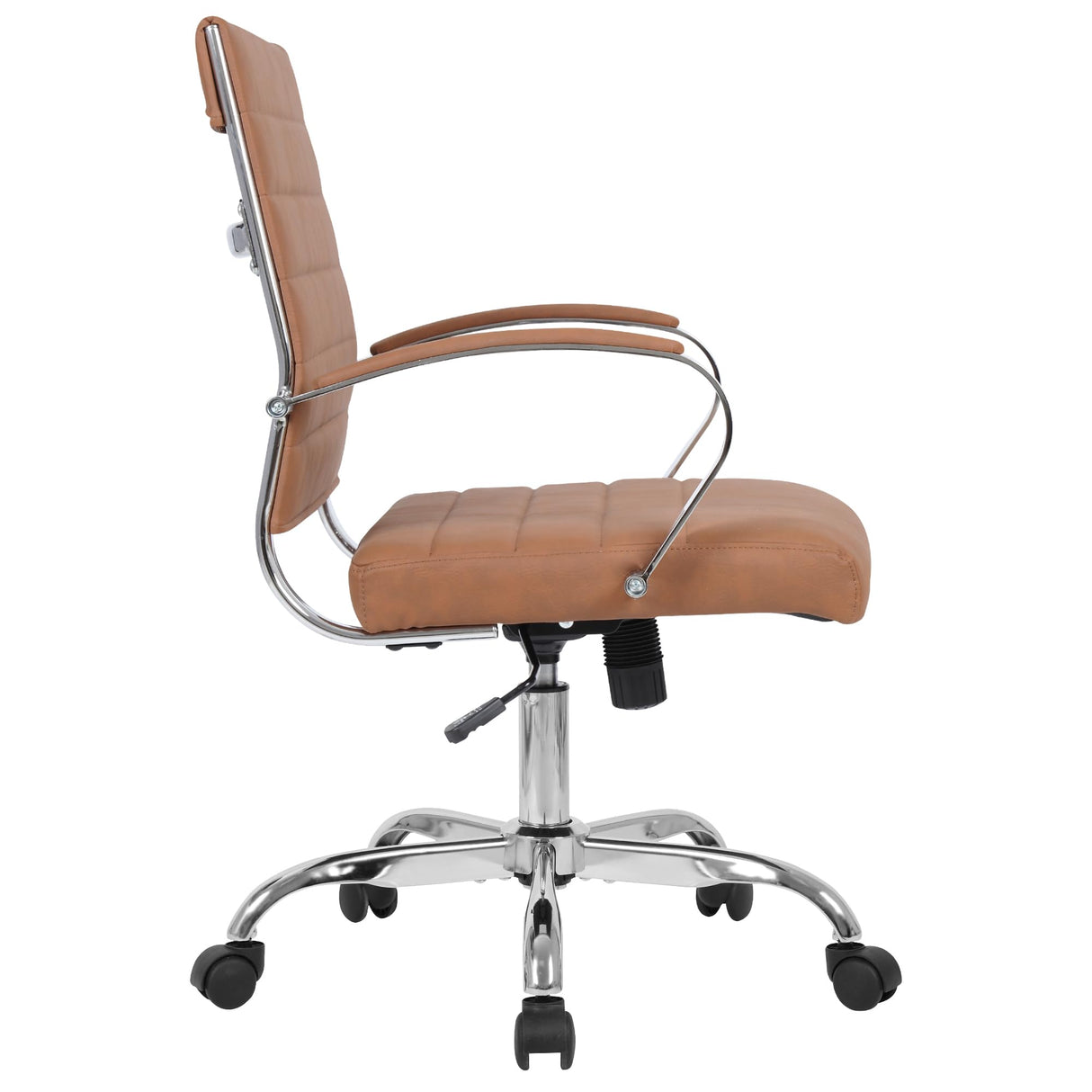 Mid Back Office Chair - PU Leather Executive Desk Chair with Wheels