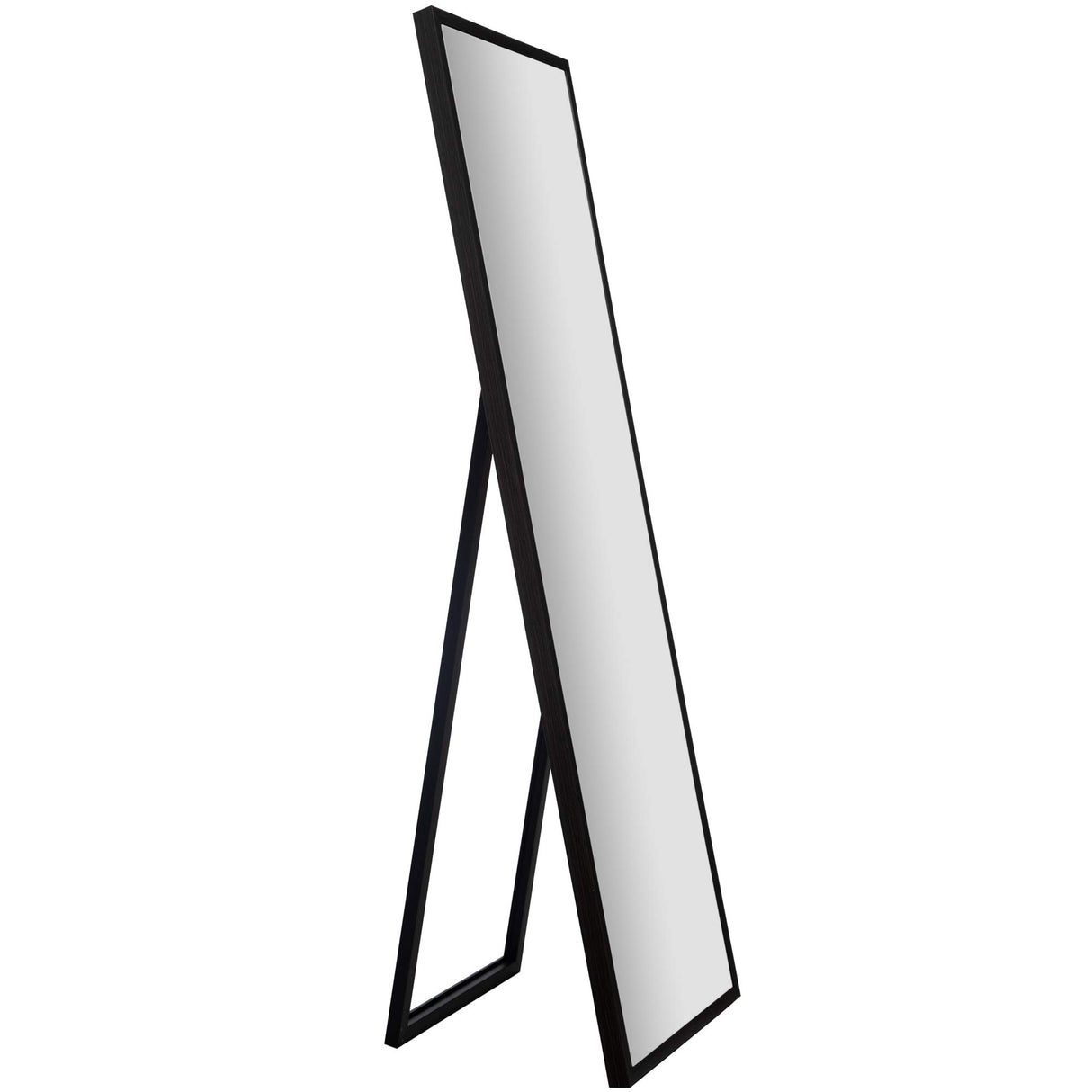 Framed Black Floor Free Standing Mirror