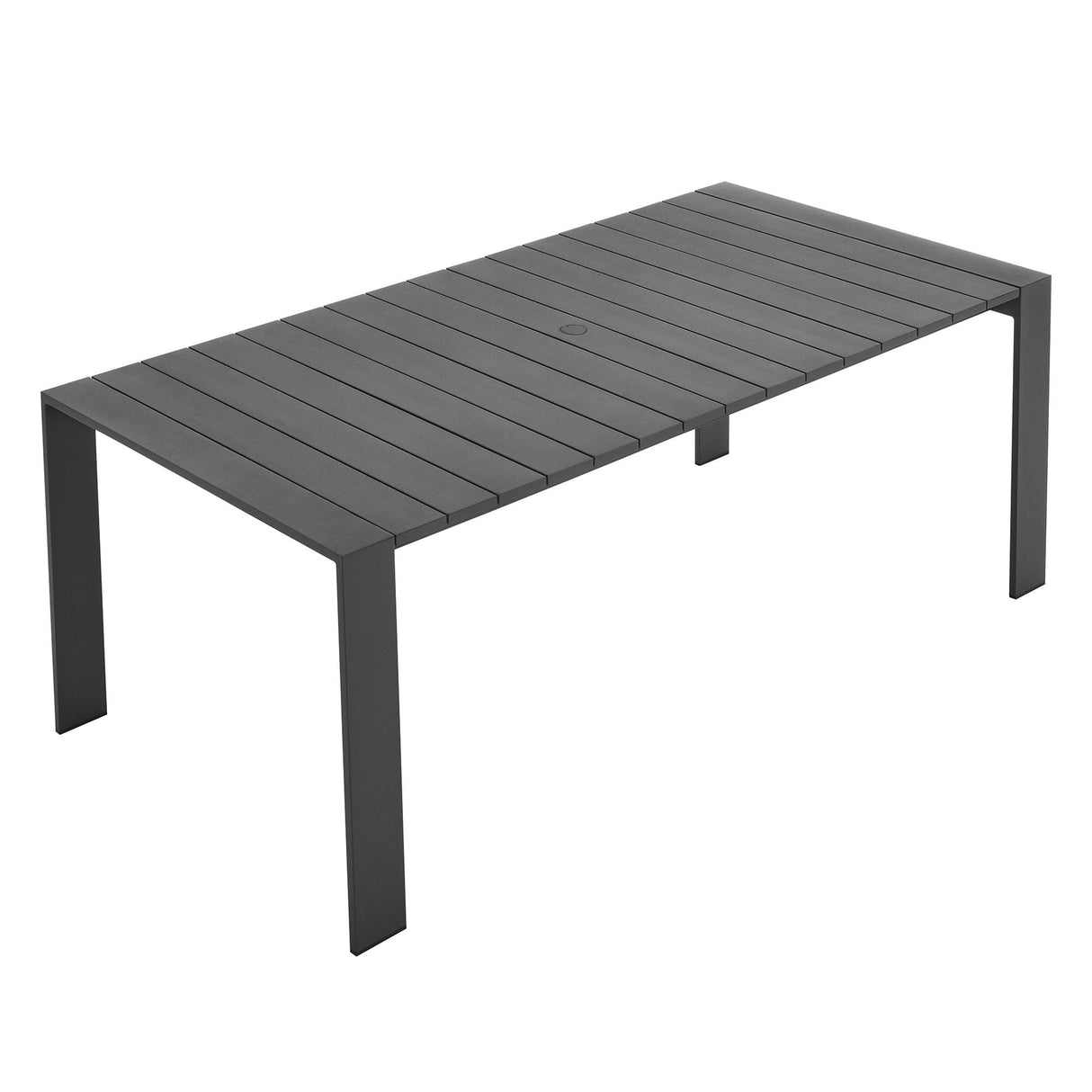 Tahoe Outdoor Patio Powder-Coated Aluminum Rectangular Dining Table in Gray