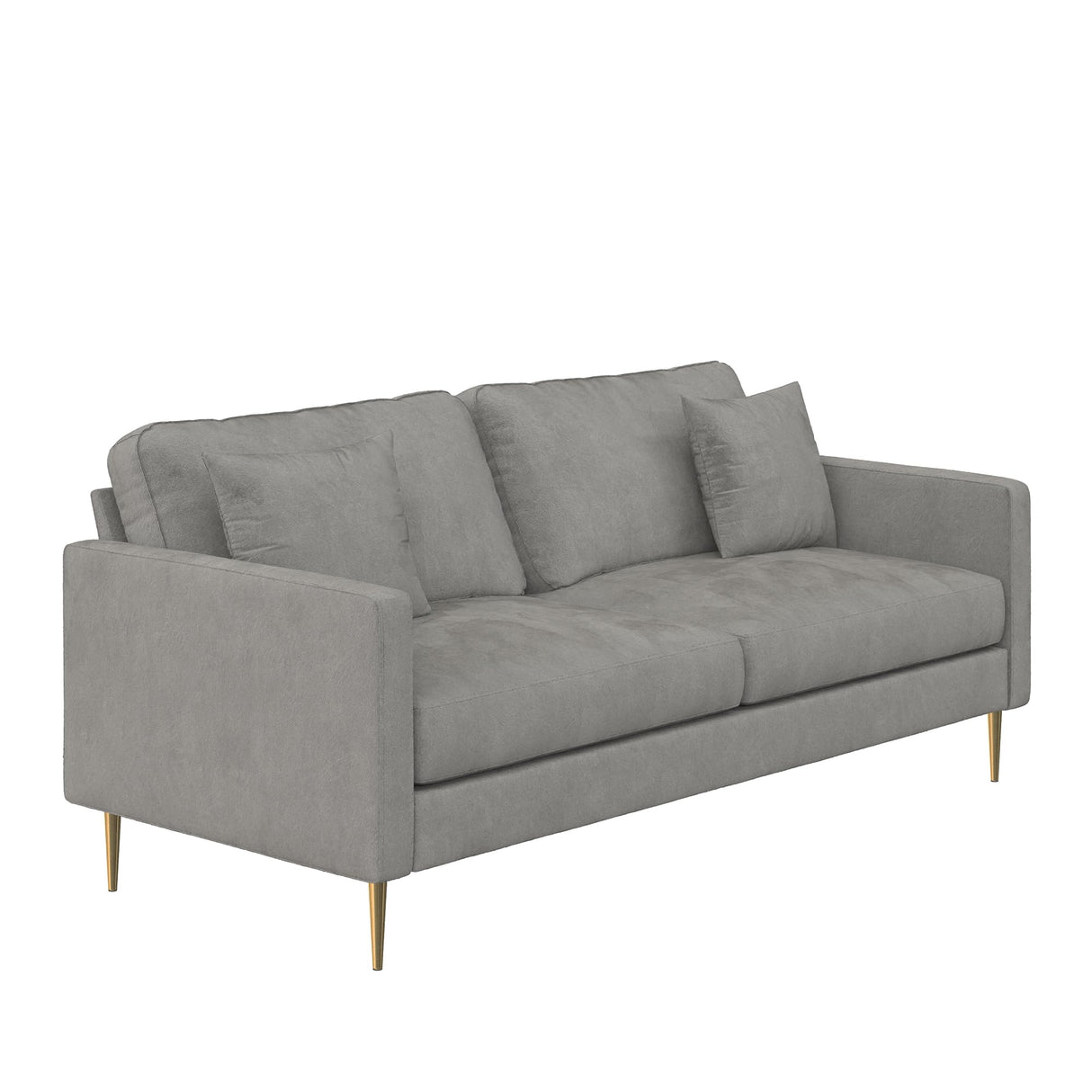 Highland Sofa with Pillows, Gray Velvet