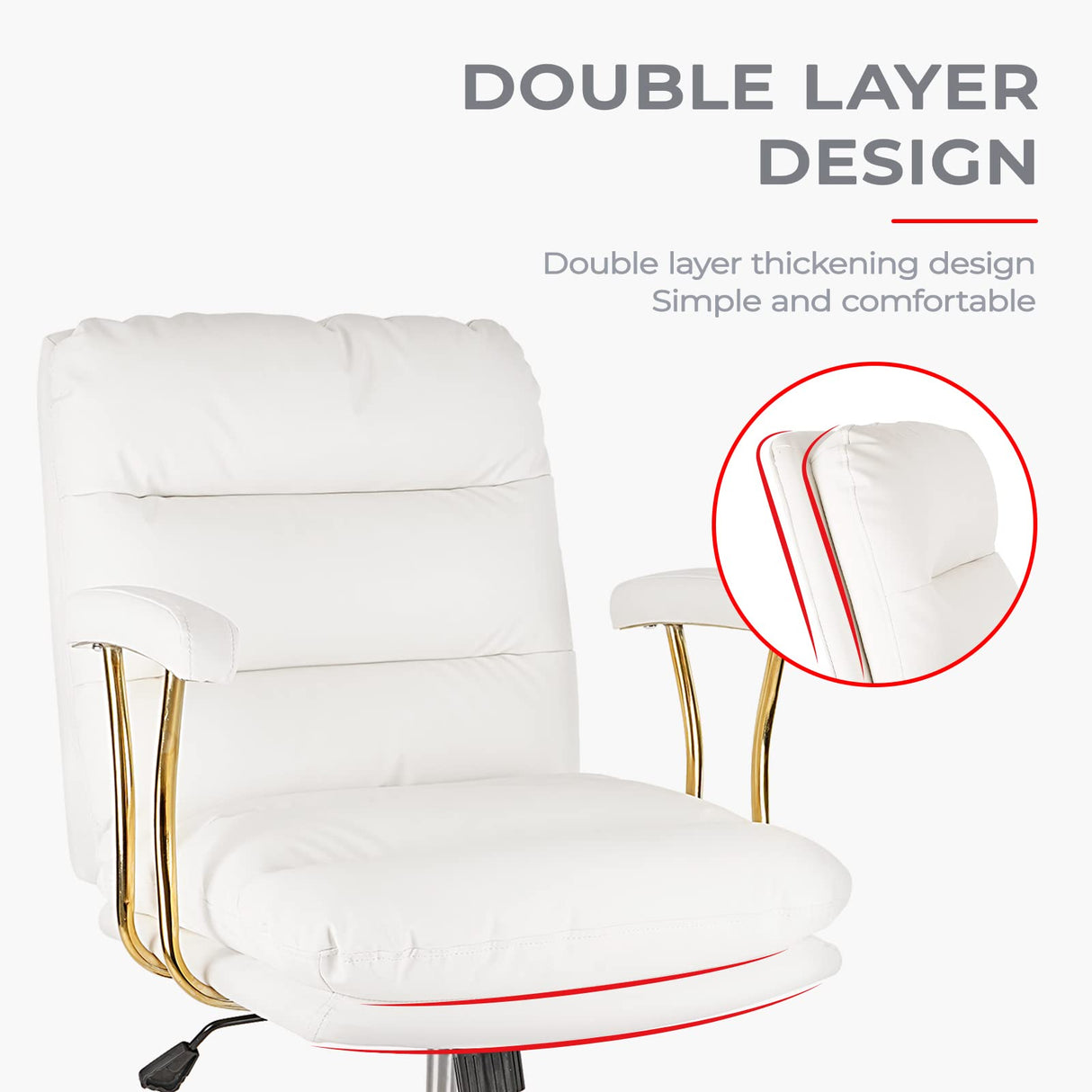 Ergonomic Office Chair for Heavy People with Wheels and Arms