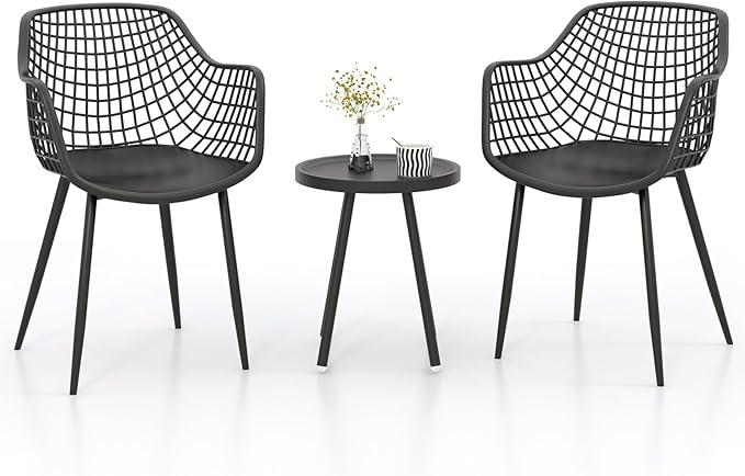 3 Piece Patio Bistro Set, All Weather Heavy Duty Table and Chairs Set of 2