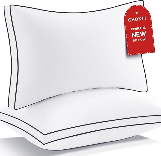 Premium Pillows Standard Size Set of 2, Fluffy and Supportive 7D Down Alternative Bed Pillow