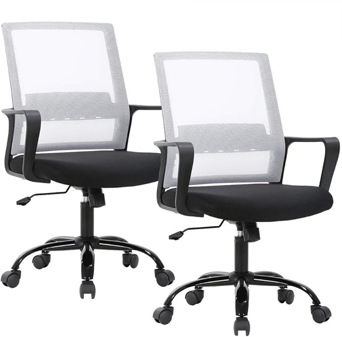 Ergonomic Office Chair Desk Chair Mid Back Computer Chair with Lumbar Support & Armrest Breathable
