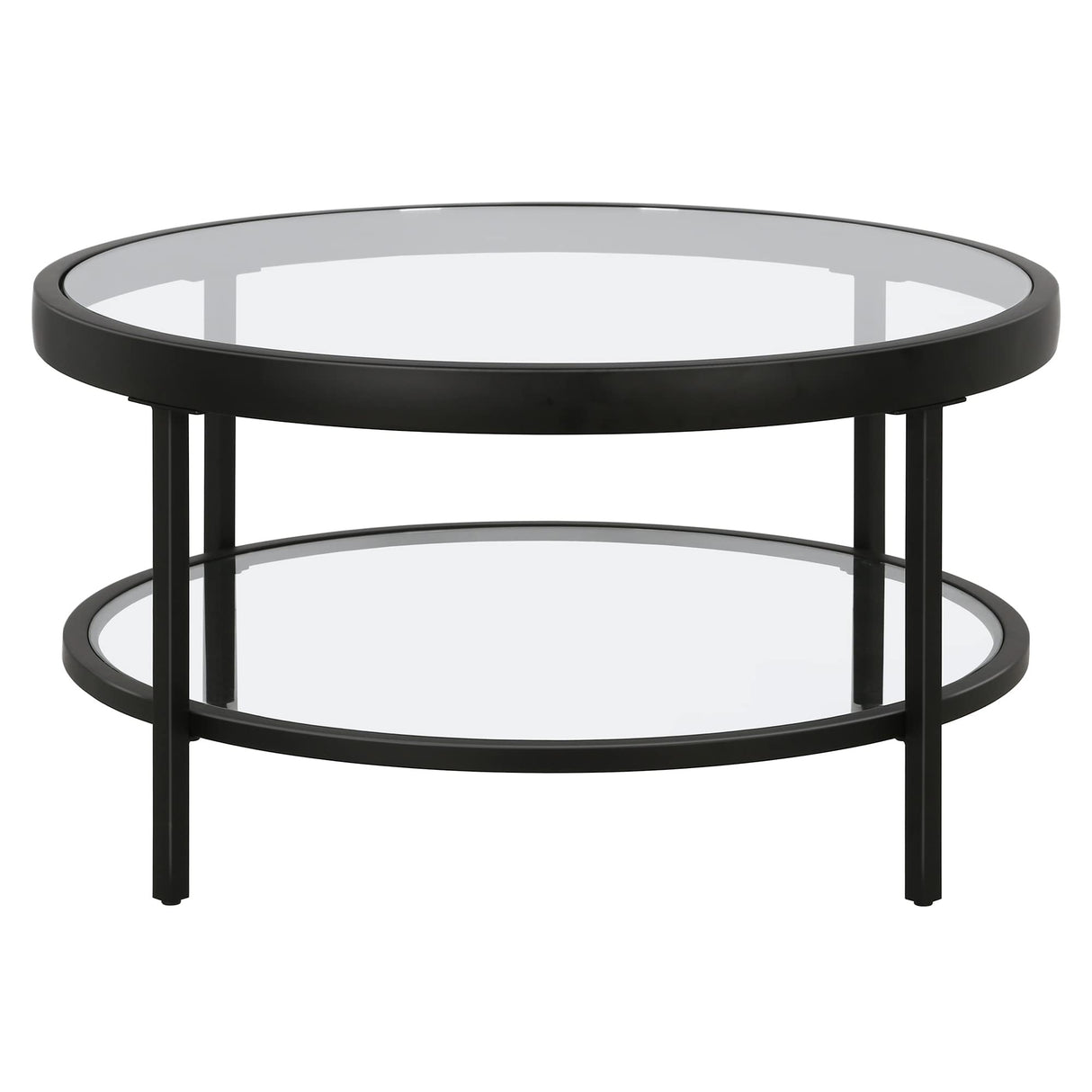 32" Wide Round Coffee Table in Blackened Bronze, Round Coffee Table for living room