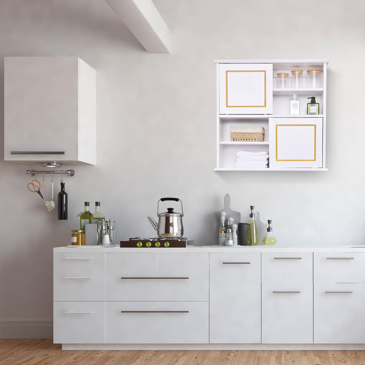 Wall Storage Cabinet, Bathroom Medicine Cabinets with Sliding Door