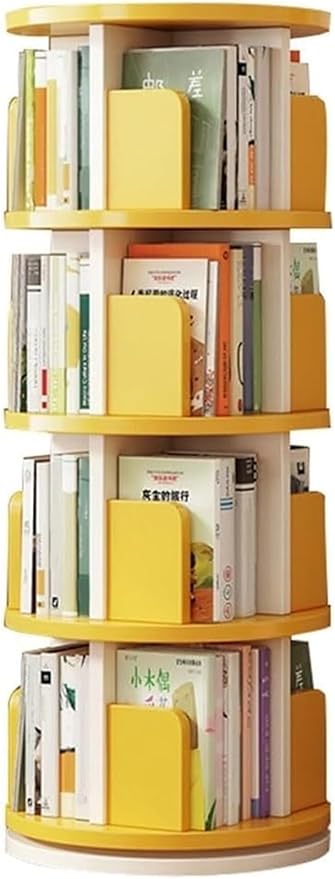 Rotating Bookshelf,Corner Bookshelf 360 Display Swivel Bookshelf Floor Standing Spinning Bookshelf