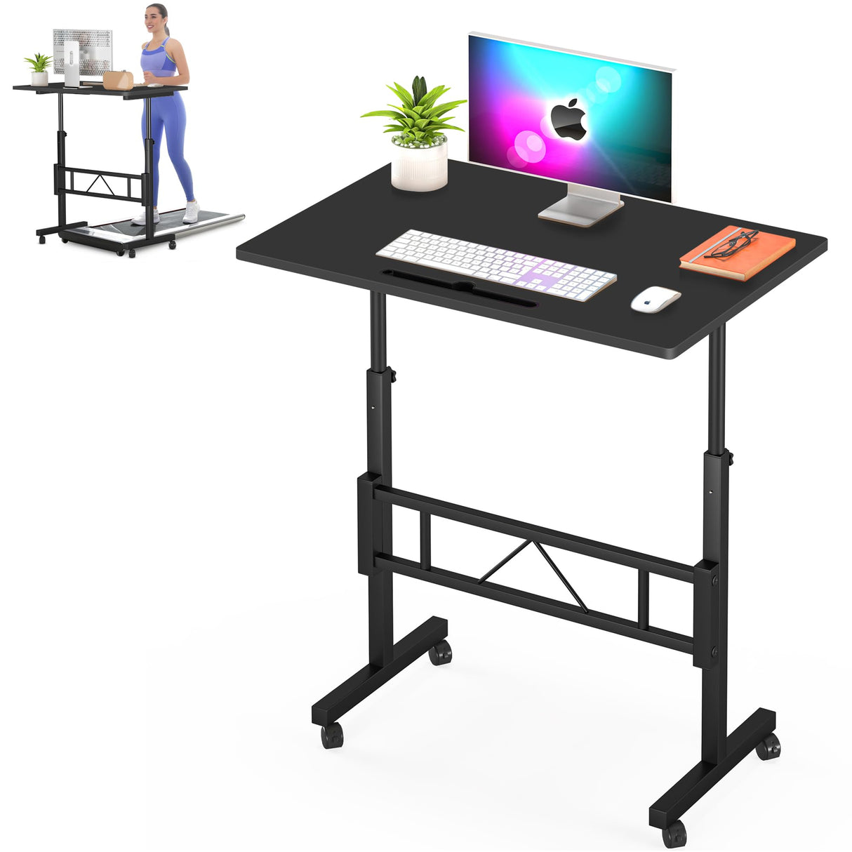 Small Standing Desk Adjustable Height for Sitting and Standing, Portable Laptop Table