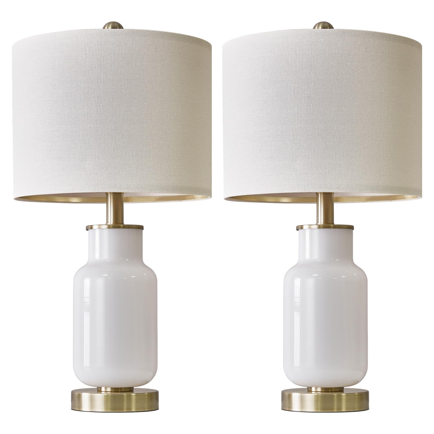 21.25" Table Lamp Set of 2 Modern Lamp for Living Room Glass Nightstand Lamp