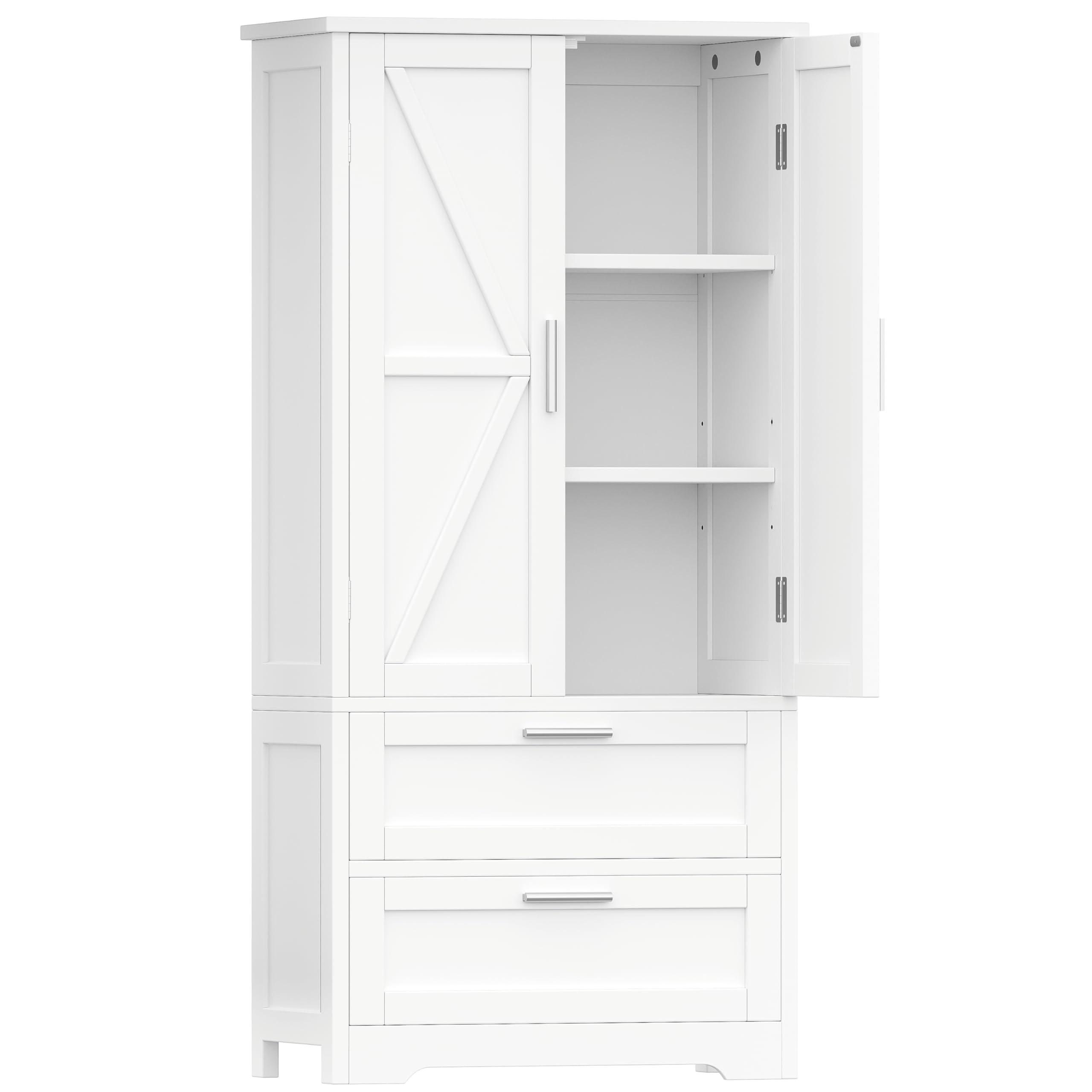50.4" H Bathroom Storage Cabinet, Modern Floor Cabinet with Adjustable Shelfe