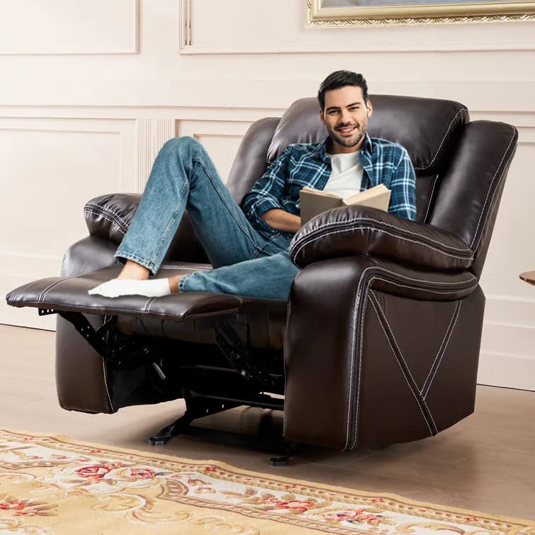 Dazone UltraComfort Faux Leather Recliner Chair – Rocker & Manual Recline