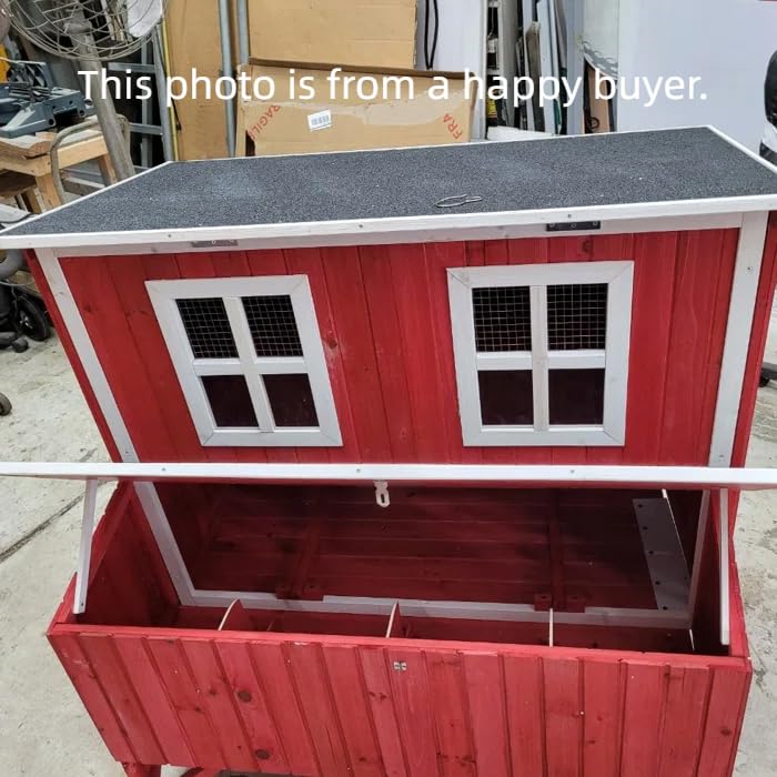 Large Wood Backyard Chicken Coop Hen House 4-8 Chickens w 4 Nesting Box New