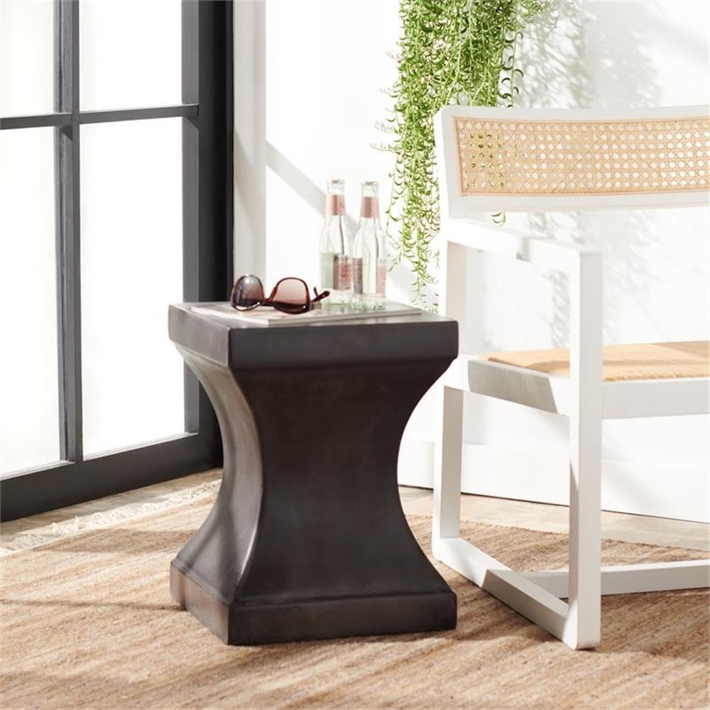 Outdoor Curby Black Modern Concrete Accent Table
