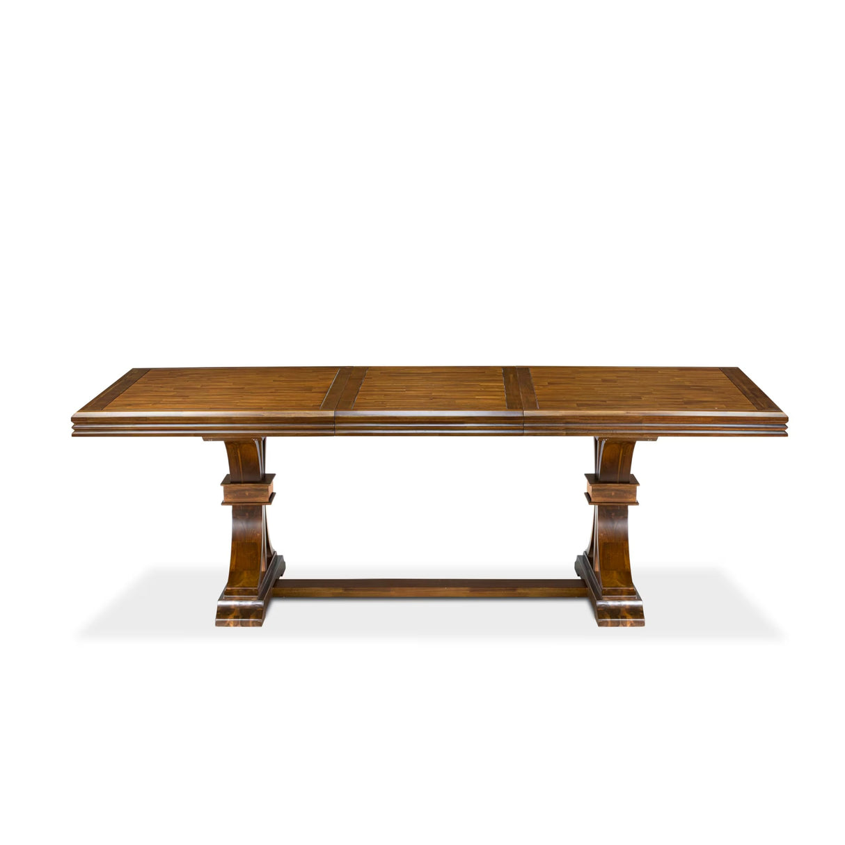 Wooden Kitchen Dining Table with Removable Rectangular Tabletop - Antique Walnut Finish