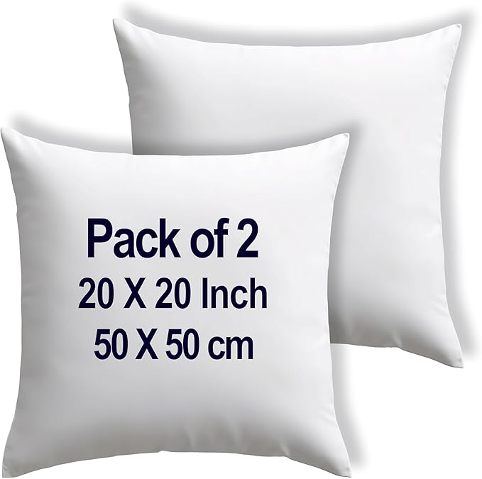 20X20 Pillow Inserts Set of 2,Pure Cotton Covering Down Alternative