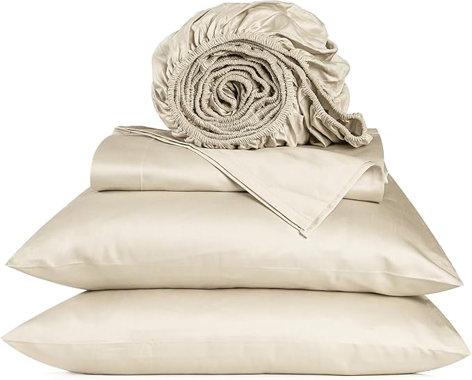 800 Thread Count Egyptian Cotton Sheets King Size, Long Staple Bed Sheets, 4 Pc Bed