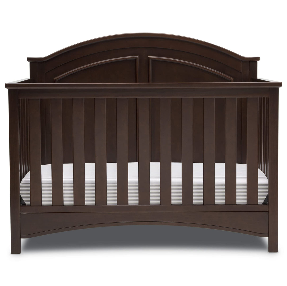 Delta Children Perry 6-in-1 Convertible Crib - Greenguard Gold Certified, Walnut Espresso & Infant Changing Table with Pad, Espresso Cherry