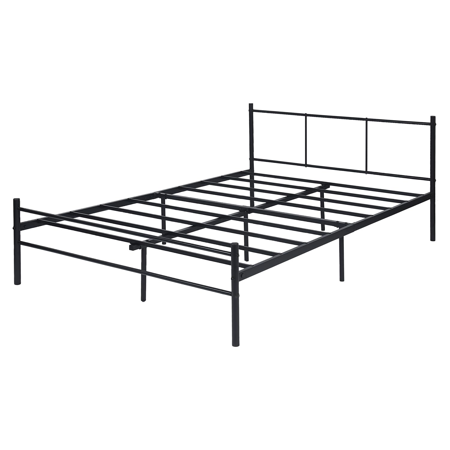 Black Metal Double Bed Frame, Full Size Bed Frames No Box Spring Needed