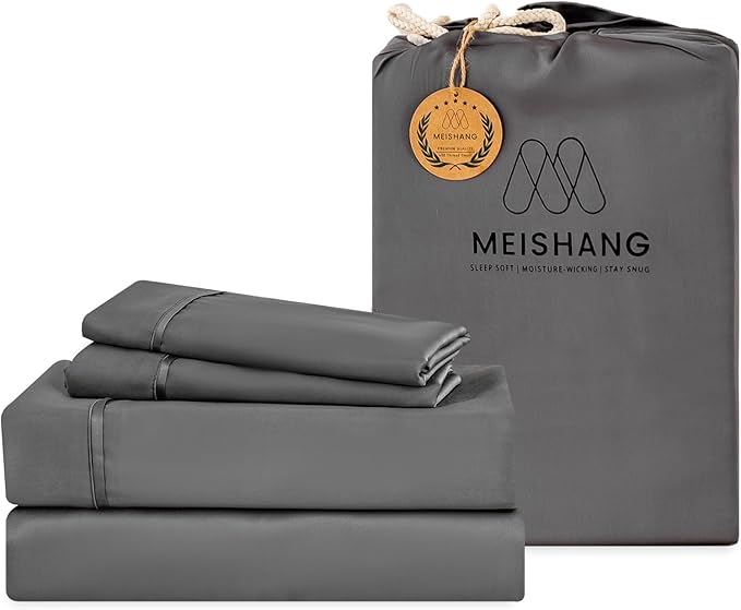 Bamboo Viscose Sheet Set Queen Size - 100% Pure Organic Viscose - 400TC Bamboo Viscose Cooling Bed Sheets Set - Fit 16 Inch Deep Pocket - 4 Piece Set Silky Soft - Queen, White